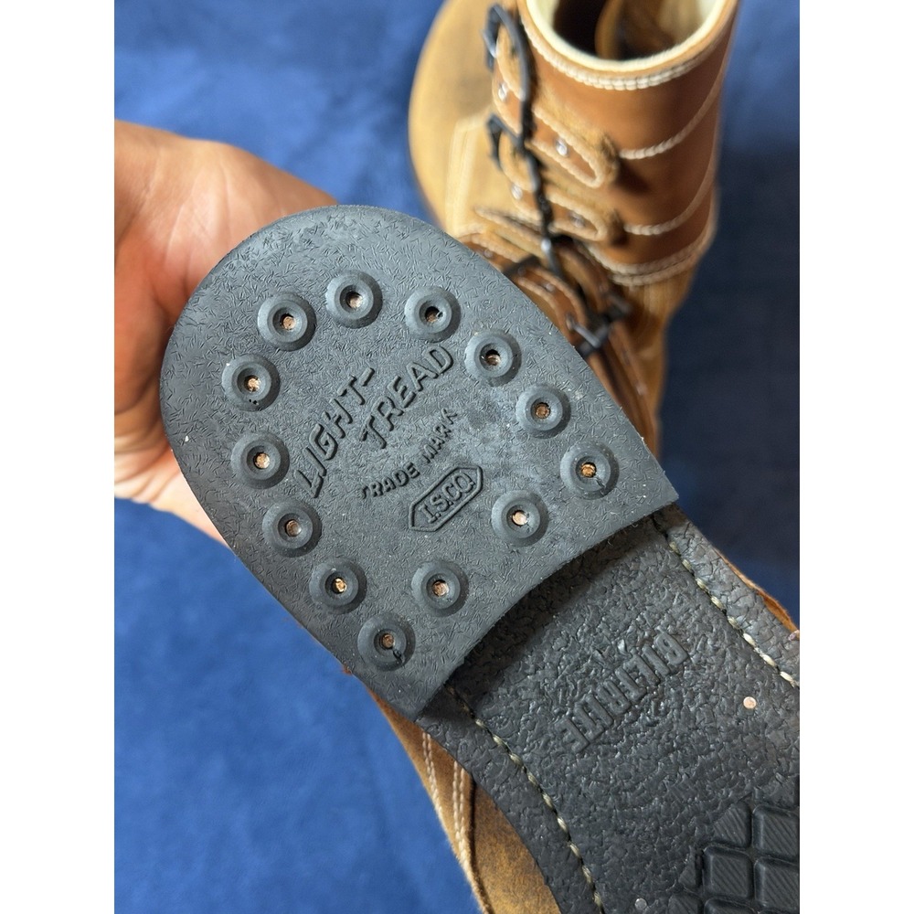 WWII US Army M-1943 Double Buckle Combat Service Boots Roughout Leather 9.5 E - Picture 11 of 11